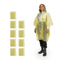 Relaxdays 30x Einweg Regenponcho Gelb Gelb