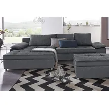 Home Affaire Ecksofa HOME AFFAIRE "Labene L-Form", grau (dunkelgrau), B:290cm H:82cm T:90cm, Struktur fein (95% Polyester, 5% Polyamid);Luxus-Microfaser ALTARA NUBUCK (100% Polyester);Kunstleder SOFTLUX / Struktur (100% Polyester);Struktur (100% Polyester);Flachgewebe 