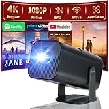Mini Beamer mit Android 11, 720P HD Projektor, WLAN & Bluetooth, automatische Trapezkorrektur, tragbar für Heimkino & Outdoor