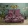 DESCANSO Wendebettwäsche Farze Blumen Rot 155 x 220 cm + 80 x 80 cm
