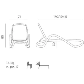 garten&freizeit.de Alfa Sonnenliege 194,5 x 71 x 85 cm anthrazit/trama anthrazit