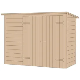 Weka Mehrzweckbox, Fahrrad- und Mülltonnenbox, natur, 219 x 100 x 151 cm