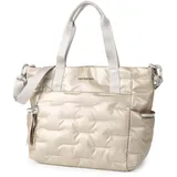 Hedgren Shopper Cocoon Puffer Tote Bag String Beige