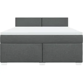 vidaXL Boxspringbett 180 x 200 cm Dunkelgrau