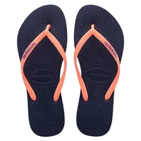 Havaianas Slim Logo, Zehentrenner, Mehrfarbig (Navy Blue), 25/26 EU (7 UK)