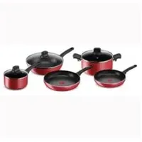 Lagostina Mediterrane Küche Antihaft-Pfannen-Set aus Aluminium, 8-teilig, Induktion, Gas und Ofen, Thermo-Signal-Kochanzeige, ergonomische Griffe aus Bakelit