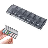 Jaimela Tablettenbox 7 Tage, Pillendose 7 Tagemedikamentenbox, Leicht Zu Öffnen, für Vitamine, Nahrungsergänzungsmittel und Medikamente (Blau)