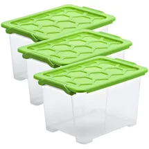 Rotho Aufbewahrungsbox Evo Safe Keeping 39,3 x 28,3 x 23 cm 3-tlg. transparent/grün