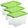 Rotho Aufbewahrungsbox Evo Safe Keeping 39,3 x 28,3 x 23 cm 3-tlg. transparent/grün