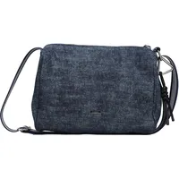 Schultertasche RIEKER, Damen, Gr. B/H/T: 25cm x 18cm x 12cm, blau (jeansblau), Textil, Taschen Schultertasche, Umhängetasche, Damen-Handtasche mit abnehmbarem Logo-Anhänger