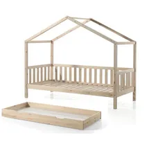 58 aufm Kessel Hausbett Kapua 210 x 97 x 170 cm Kiefer massiv natur beige