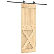 vidaXL Schiebetür rechts 70 x 210 cm Braun/Schwarz