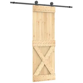 vidaXL Schiebetür rechts 70 x 210 cm Braun/Schwarz