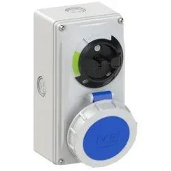 PCE 61152-9k CEE-Steckdose abschaltbar kompakt 16A 5p 9h IP66/IP67 Knock Out 611529k