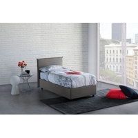 Doppelbett Berenice, Containerbett mit Stoffbespannung, 100% Made in Italy, Frontöffnung, passend für Matratze Cm 140x200, Grau - Grau