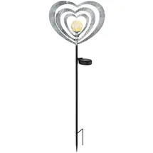 GLOBO Solarleuchte Metall silbergrau H 82 cm 1er Set