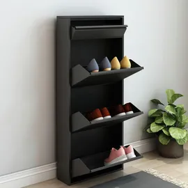 [en.casa] Sokndal 50 x 118 x 15 cm schwarz / schwarz