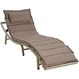 Estexo Sonnenliege Strandliege Polyrattan XXL Gartenliege Relaxliege Beige