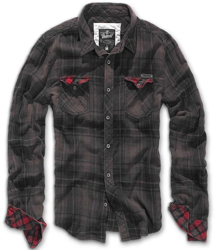 Brandit Duncan Overhemd, zwart-bruin, XL