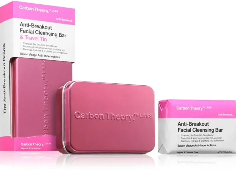 Carbon Theory Anti-Breakout Facial Cleansing Bar Reinigungsseife für das Gesicht für Unvollkommenheiten wegen Akne Haut 80 g