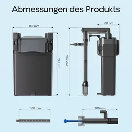 Wiltec Aquarienfilter HBL-802 500 l/h