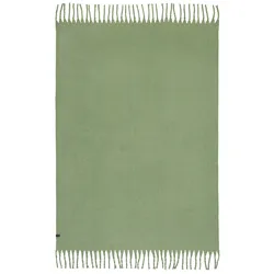 Wohndecke "Plenty", grün, B:140cm L:200cm, 100% Polyester, SCHÖNER WOHNEN-KOLLEKTION, Wohndecken, mit langen Fransen