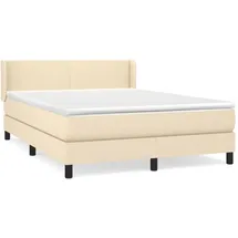 vidaXL Boxspringbett mit Matratze Creme 140x200 cm Stoff