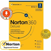NORTON 360 Deluxe 2024 3 Geräte 2 Jahre | Internet Security AntiVirus | KEIN ABO