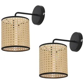 [lux.pro] Wandleuchte Southend 2er Set Rattan-Optik
