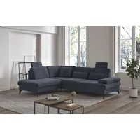 sit&more Ecksofa »Morris L-Form inkl. Sitztiefenverstellung«, wahlweise mit Bettfunktion, Bettkasten und Armteilverstellung blau