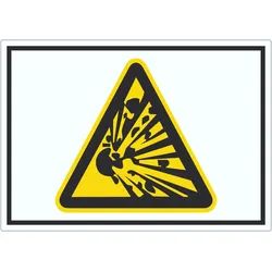 Vorsicht Explosivstoffe Symbol Aufkleber A5 (148x210mm)