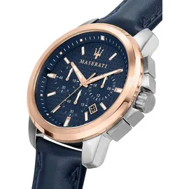 Maserati Successo Chronograph Blaues Leder 45 mm R8871621015