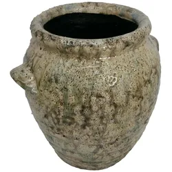 Deko Blumenkübel Amphore Antik rissige Struktur glasiert H 22.5 cm