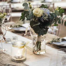 Relaxdays Windlicht, 12er Set, mit Schleife,