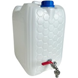 pokm toolsmarket - Wasserkanister mit Hahn, Wasserkanister 20L, Trinkwasser Kanister mit Zapfhahn 1/2'' Gewinde Verzinkt, Wassertank BPA-frei, Wasserbehälter mit Schraubdeckel, Perfekt für Camping