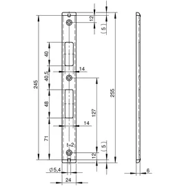 Wilka U-Schließblech 245 x 24 x 6 mm Edelstahl