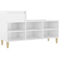 VidaXL Schuhregal Hochglanz-Weiß 102x36x60 cm Holzwerkstoff