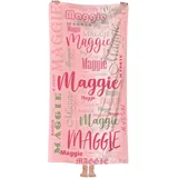 MJARTORIA Personalisiert Strandtuch Microfaser Badetuch mit Namen Kinder Damen, Beach Towel Handtuch Badetuch Stranddecke Schnelltrocknend für Reise Schwimmen Sauna Yoga Fitness 60x120cm Mikrofaser