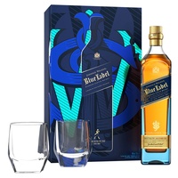 Johnnie Walker Blue Label Blended Scotch Whisky Geschenkset mit 2 Kristallgläser...