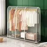 LLZJDDPLY Klare Transparente Kleiderständer Abdeckung mit Reißverschluss Kleidersack Staubschutz Wasserdicht Kleiderbügel Schutzhülle for Kleiderstange(150x150cm/59x59in)