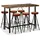 vidaXL 7-tlg. Bar-Set Altholz Massiv, Echtleder und Canvas