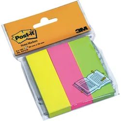 Post-it Haftnotizen Page Markers sortiert 25x76mm 3x100 Blatt Packung mit 12 Stück