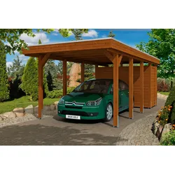 Einzelcarport SKANHOLZ "Friesland 2", braun, H: 207cm, Carports, mit Abstellraum