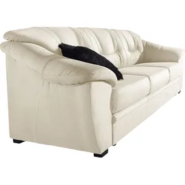 sit&more 3-Sitzer SIT & MORE "Safira", beige (creme), B:198cm H:90cm T:90cm, NaturLeder (in Sitz und Rücken, Korpus in passendem Kunstleder);Luxus-Microfaser;Luxus-Kunstleder;Primabelle-Microfaser, Sofas, inklusive komfortablem Federkern, wahlweise mit