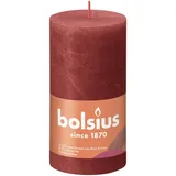 Bolsius Rustik Stumpenkerze 13 x 6,8 cm zartes rot