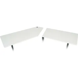 Mendler Eckschreibtisch HWC-D40 Weiß