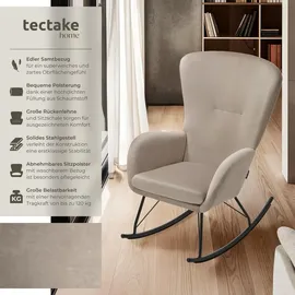 Tectake tectake® Schaukelstuhl , dicke Polsterung, mit Stahlkufen und dicker 1