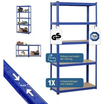 Grafner Lagerregal 5 Etagen Stahl/MDF 180x90x45 cm blau