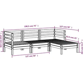 vidaXL Gartensofa 3-Sitzer 0 x 0 x 0 cm Bronze