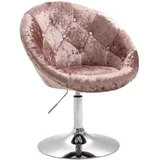 Svita Havanna Sessel Lounge Clubsessel Drehsessel Samt Retro Champagner rose